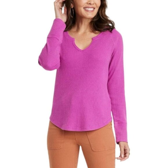 Women's Long Sleeve Notch Neck Thermal Top | Knox Rose | XX Large - Picture 9 of 9